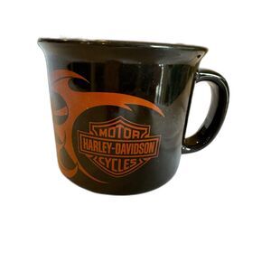 Harley Davidson black and orange coffee mug